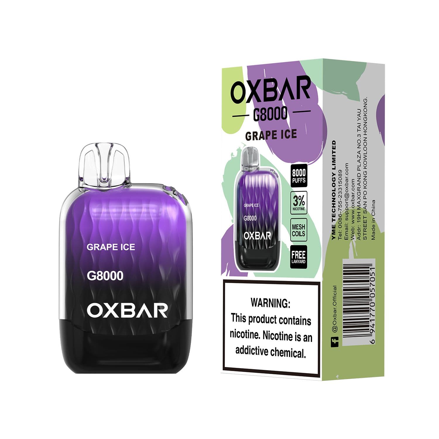 OXBAR G8000 Grape Ice — Detail